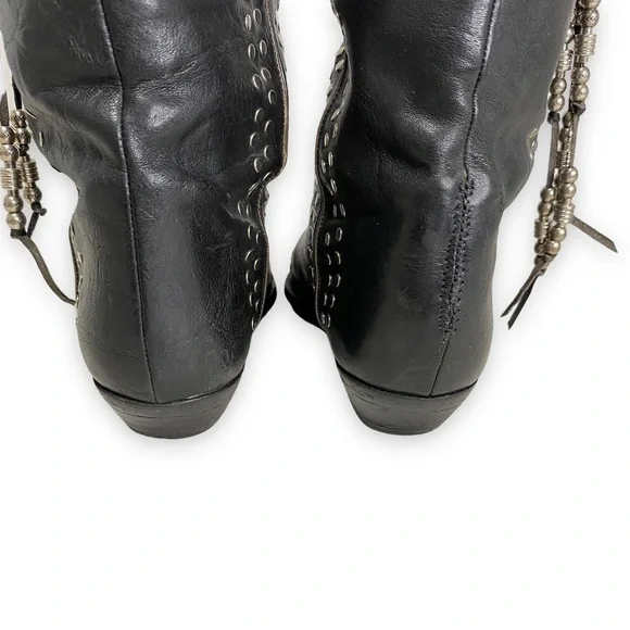 El Vaquero -  Studded Rhinestone Tassel Black Boots- - 7 - Picture 9 of 15